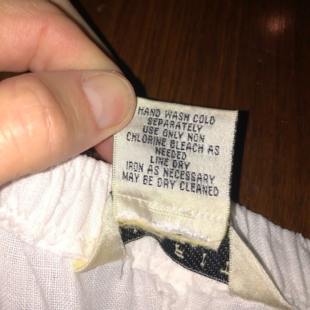 Outfit Petite JPR Womens Large White Linen Elastic Waist Pull On Straight Pants - Picture 9 of 9